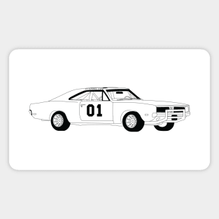 The General Lee Black Outline Magnet